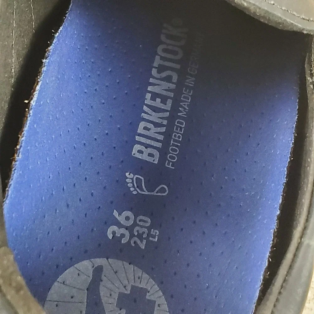 Birkenstock Caris Pro Womens Shoes Sz 5 Navy Leather Adjustable Buckle Casual